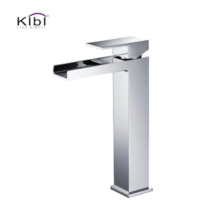 Kibi Waterfall Single Handle Bathroom Vessel Sink Faucet KBF1005CH